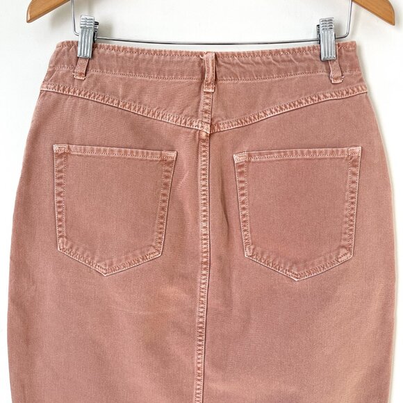 Free People Button Front Midi Utility Skirt Womens Size 12 - Picture 8 of 12